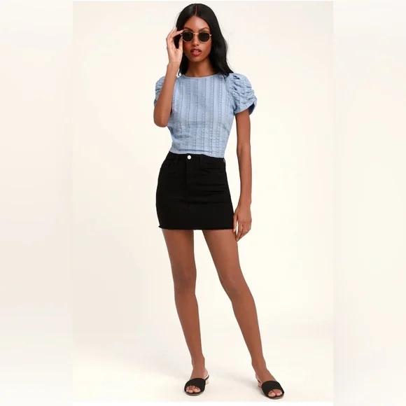 Free People Star Struck Light Blue Open Back Top - Picture 3 of 7